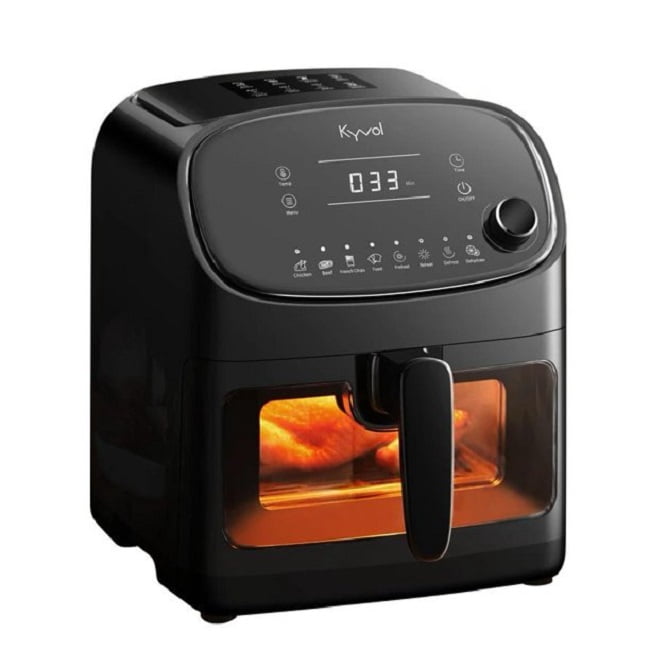 Refurbished Kyvol AF60 Digital Air Fryer, 6QT Large Capacity, 8 Presets with Visible Ceramic Coated Basket