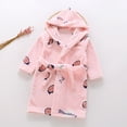 thumbnail image 2 of Toddler Baby Boys Girls Cartoon Bathrobes Flannel Night-Robe Sleepwear, 2 of 9