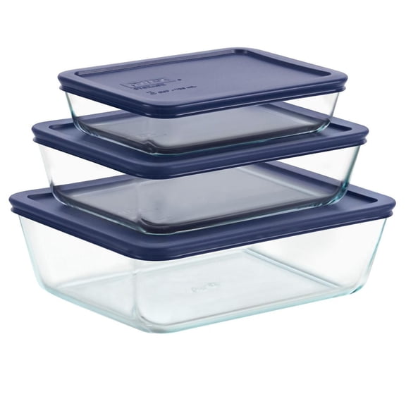 Pyrex® 6pc rectangle glass storage with lid