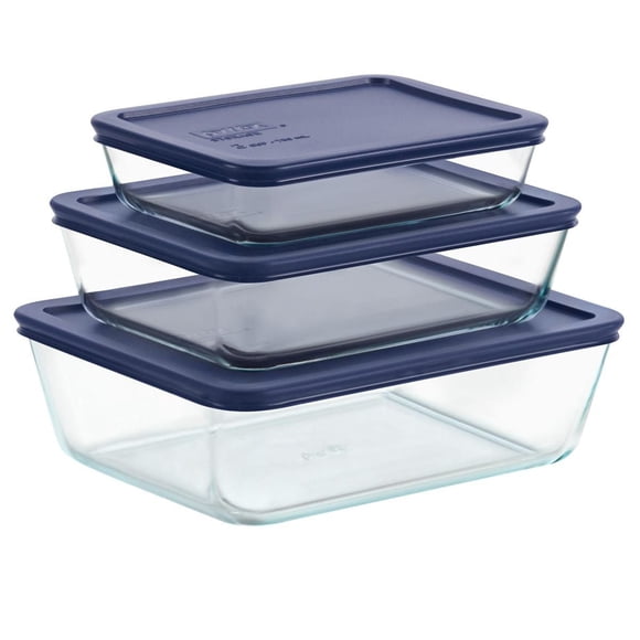 Pyrex® 6pc rectangle glass storage with lid