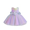 thumbnail image 1 of Robes pour Filles Printemps Été Imprimé Volants Sans Manches Décorations de Fête Princesse Robe Fille Violette 1-2 Ans, 1 of 4