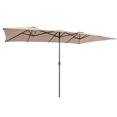 thumbnail image 2 of Gymax 15FT Double-Sided Market Umbrella Large Crank Handle Vented Twin Patio Coffee, 2 of 4
