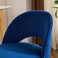 thumbnail image 4 of Ktaxon Office Desk Chair Adjustable Flannel Computer Task Chair Small Rolling Vanity Stool with Wheels for Study Make-up Dressing Room Navy Blue, 4 of 9