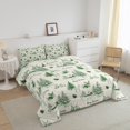 thumbnail image 3 of YST Christmas Village Comforter Set Full Size, Xmas Green Beige Bedding Set for Kids Teens, Christmas Tree Reindeer Rabbit Pattern Bedding Comforter Sets, Winter Holiday Duvet Insert, 3 of 7