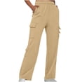thumbnail image 1 of Timegard Womens Sweatpants Cargo Pants Elastic Waist Straight Leg Fall Casual Loose Workout Trousers, 1 of 6