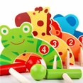 thumbnail image 3 of maytalsory Kids Croquet Set Cartoon Wood Gate Ball Toys Kids Development Toy Parent Child Game, 3 of 9