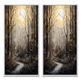 thumbnail image 2 of Designart "Forest Tree Monochrome Moonlit Forms II" Tree Monochrome Framed Wall Art Set Of 2 - Gold Floral Framed Canvas Set For Living Room Decor, 2 of 6