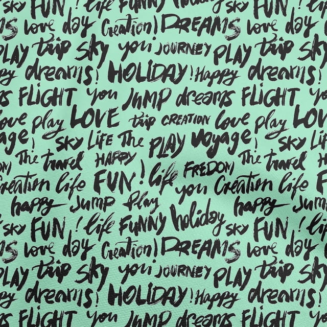 oneOone Cotton Poplin Mint Green Fabric Text Sewing Craft Projects Fabric Prints By Yard 56 Inch Wide-FX