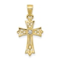 thumbnail image 1 of 10K Yellow Gold CZ Cross Pendant, 1 of 2