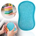 thumbnail image 3 of 1 Pcs Éponges à Récurer Multi-Usages pour Cuisine, Éponge en Microfibre Non Abrasive, Tampon à Récurer Lavable Robuste, Éponge en Microfibre Réutilisable, Nettoyage Sans Effort de la Vaisselle, Casseroles et Poêles, Bleu, 3 of 7