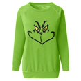 thumbnail image 2 of Chandail de Noël Abordable Corashan Chandail de Noël Laid Blouses à Manches Longues pour Femmes Décontracté Col Rond Chemise Blouse Imprimée Hauts Coupe Ample Automne Vert, 3TG, 2 of 4