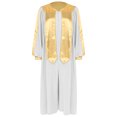 thumbnail image 3 of Raenseen Robe de Choeur Unisexe de Luxe Col en V Manches Longues Robe de Docteur Costume de Juge Robe de Collation des Grades Blanche S, 3 of 7