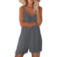 thumbnail image 2 of ORUYROP SNUGWIND Femmes Casual Sans Manches Sangle Lâches Combinaisons Réglables Stretch Shorts Romper avec Poches, 2 of 5