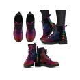thumbnail image 3 of UKAP Women Leather Boot Floral Short Bootie Lace Up Ankle Boots Work Booties Waterproof Sunflower 9, 3 of 3