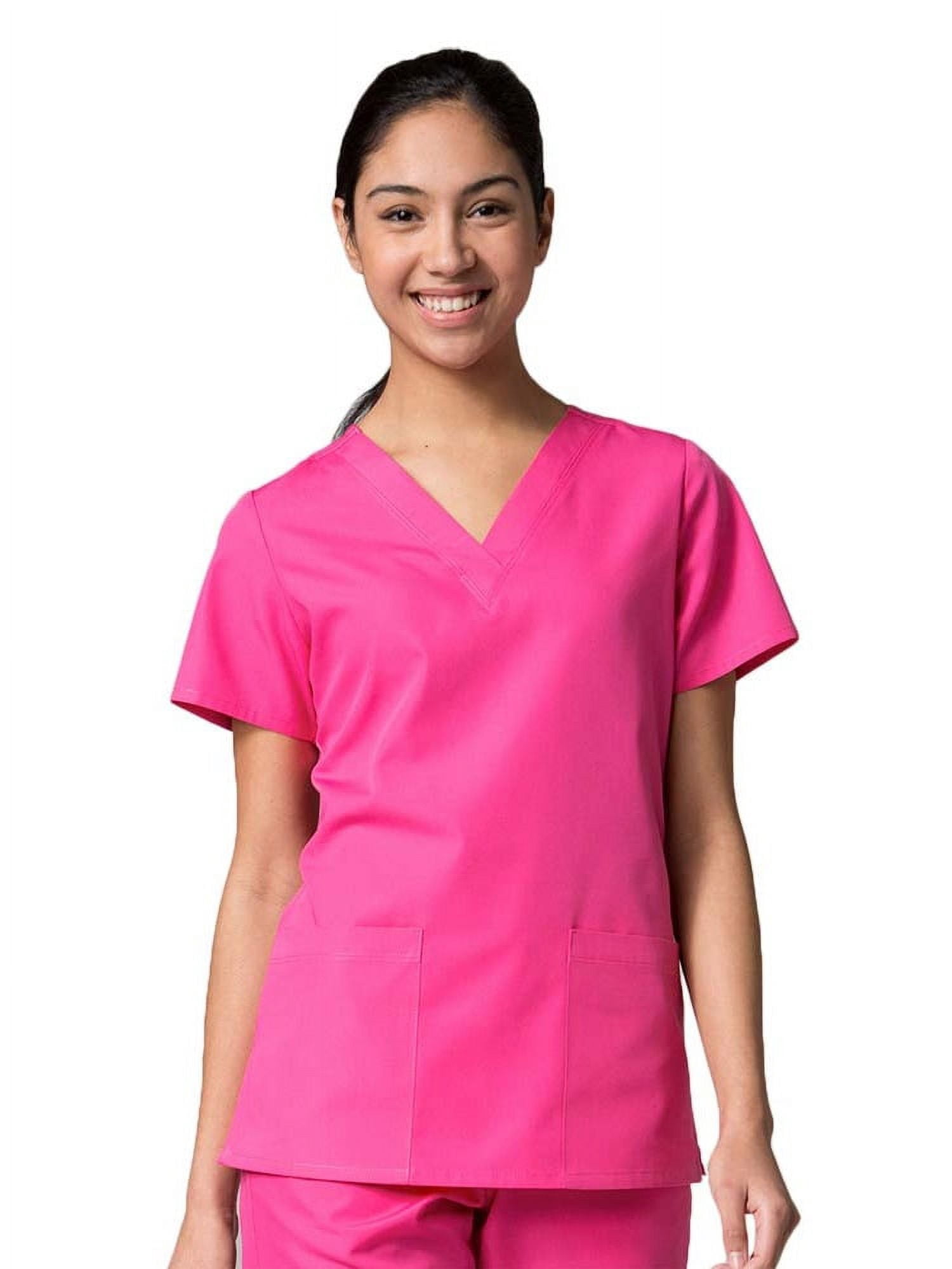 Red Panda Haut de Sarrau pour Femme, Col en V, Deux Poches, Uni