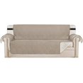 thumbnail image 1 of Reversible Sofa Slipcover Furniture Protector Water Resistant 2 Inch Wide Elastic Straps Sofa Cover Couch Covers Pets Kids Fit Sitting Width Up to 78"(Oversized Sofa, Khaki/Beige), 1 of 7