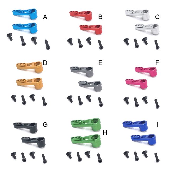 serony 2 Pièces RC Voiture Servo Bras Modèle Véhicule Métal Direction Bras Réparation Pièces de Rechange pour WL Jouet A949 Vert
