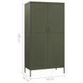 thumbnail image 4 of vidaXL Garde-Robe Olive Vert 90x50x180 cm Acier, 4 of 5