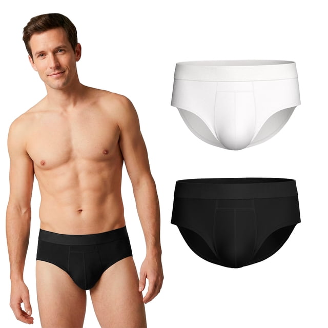 Men’s Washable Reusable Incontinence Cotton Briefs with Front Absorbent Protection for Light to Moderate Bladder Leaks