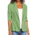 thumbnail image 1 of Qertyioot Manteau Grande Taille pour Femmes, Cardigan Blouse Décontracté à Col Rabattu à la Mode à Manches 3/4, 1 of 6