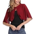 thumbnail image 2 of Timegard Boléros pour Robes en Mousseline Légers à Manches Courtes Cardigan Ouvert à l'Avant Manteau Châle Cape, 2 of 9