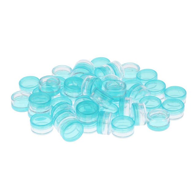 Baohd 50pcs Empty Round Makeup Jar Pot Travel Cream Powder Cosmetic Container Case Green