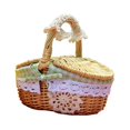 thumbnail image 1 of Panier de Rangement en Dentelle Grande Capacité Fait Main avec Poignée et Couvercle pour Camping, 1 of 10