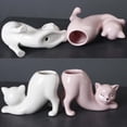 thumbnail image 3 of Landzoo One Cartoon Cat Flower Pot Animal Cat Vase Planter Ceramics Container Pot Flowerpot For Patio Home Living Room Garden White Practical Basic Flower Pots For Garden, 3 of 6