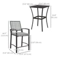 thumbnail image 3 of Outsunny Ensemble de Bar en Osier d'Extérieur 3 Pcs, Ensemble de Bar Bistro Classique, 3 of 10
