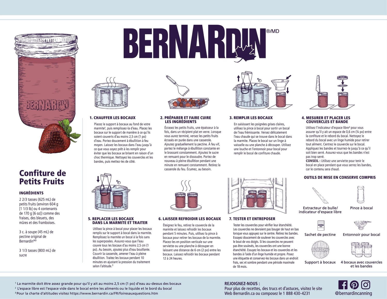 Bernardin Smooth-Sided Mason Jars, Regular Mouth, 250 mL, 12 Count