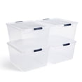 thumbnail image 1 of Rubbermaid Cleverstore 74 Qt Latching Plastic Storage Container & Lid (4 Pack), 1 of 11