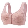 thumbnail image 1 of Sentmoon Womens Sports Bras Oversize No Underwire Womens Bras Breathable Front Closure with Button Print Lift Seamless Bras Ladies Lightweight for Dating Outfits Pink XXXL, 1 of 2
