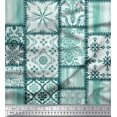 thumbnail image 1 of Soimoi Rayon Crepe Fabric Paisley,Mandala & Quatrefoil Patchwork Print Sewing Fabric Yard 46 Inch Wide, 1 of 3