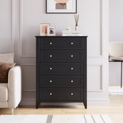 5 Chest of Drawer Dresser, Wood Storage Organizer Cabinet with Drawers for Bedroom, Tall Dresser Nightstand for Living Room, Entryway
