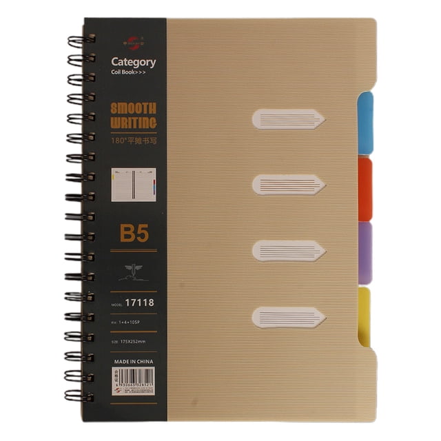 Piwvid 5 Subject Notebook with Dividers Tabs, Large Multi Subject Organizer for Office Professional Note Taking and Business Meeting Documentation