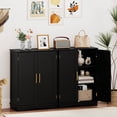 thumbnail image 4 of Costway Armoire de Rangement au Sol Organisateur de Rangement Moderne avec Tablettes Ajustables et 2 Portes, 4 of 10