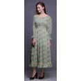 thumbnail image 3 of Bimba Robe Florale pour Femme à Manches Longues, Smockée, Col Rond, à Volants, Été, Maxi-Petit, 3 of 5