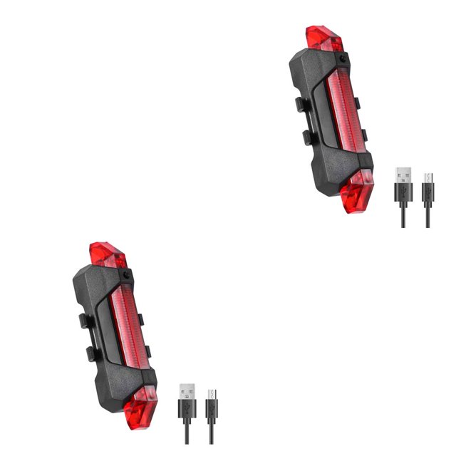 Baohd Rechargeable Bike Tail Light Cycling Reminding Rear Lamp Waterproof Taillight Wide Range Cycling Illumination Gear Red 2Set