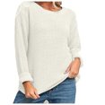 thumbnail image 2 of Babysbule Chandails pour Femmes Grande Taille Nouveautés Chandail Ample pour Femmes à Manches Longues, Col Rond, Couleur, Chandail à la Mode, Liquidation, Mode pour Femmes, 2 of 6