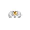 thumbnail image 1 of RYLOS Men's Ring Sterling Silver Ring, 7MM Round Shape Gemstone Designer Style Rings Citrine November Birthstone Rings Silver Size 9, 1 of 7
