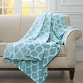 thumbnail image 2 of Madison Park Oversized Ogee Throw, 60 by 70", Aqua, 2 of 3