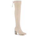 thumbnail image 1 of Unique Bargains Women's Rhinestone Block Heels Over Knee High Boots, 1 of 7
