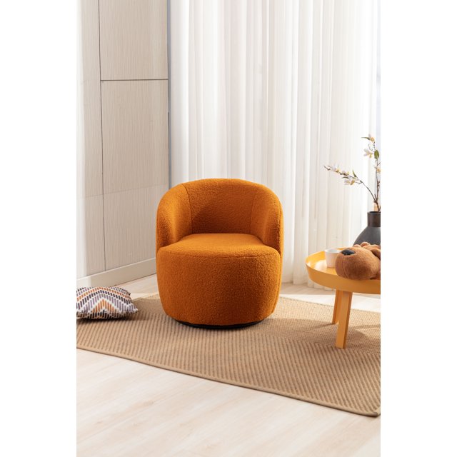 KOSSMAI Soft Upholstered Teddy Fabric Swivel Accent Chair For Living Room, Bedroom, Study Room