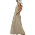 thumbnail image 4 of Kyusrd Robe Maxi pour Femmes Robe d'Été Débardeur Robe Sans Manches Robe Soleil Col en V Fluide Ligne A Longue avec Poche, 4 of 7