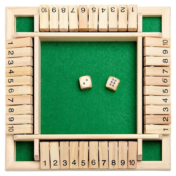 CHUANK Vente de Liquidation Shut The Box Jeu de dés Traditionnel Mathématique en Bois pour Pub 4 Joueurs
