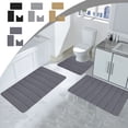 thumbnail image 1 of Dvkptbk Memory Foam Bath Mat Set Bathroom Rugs For 3 Pcs Toilet Mats Soft Comfortable Water Absorption NonSlip ThickMachine WashableEasier To Dry Dark, 1 of 8