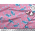 thumbnail image 2 of Soimoi Moss Georgette Fabric Fishing Hook,Fish & Whale Ocean Decor Fabric Printed Yard 42 Inch Wide, 2 of 3