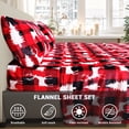 thumbnail image 4 of Gogreen King Flannel Christmas Sheet Set 3-Piece, 100% Polyester Microfiber, Ultra-Soft & Cozy Warm Winter Bed Sheets, Deep Pocket Fitted Sheet, Wrinkle Resistant, Easy Care - Christmas Deer, 4 of 9