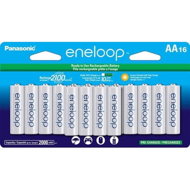 Panasonic Eneloop AA 2100 Cycle Ni-MH Pre-Charged Rechargeable Batteries, (Pack of 16)