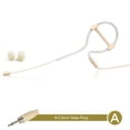 thumbnail image 1 of Beige Single Earhook Headset Mic Headworn Microphone 3.5mm 3 Pin 4 Pin XLR Plug, 1 of 11